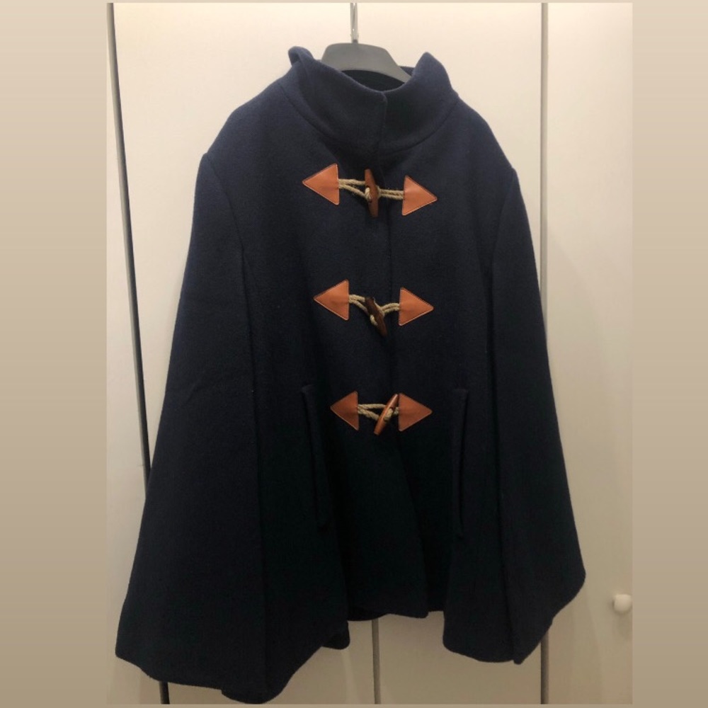 JCrew Navy Cape Coat